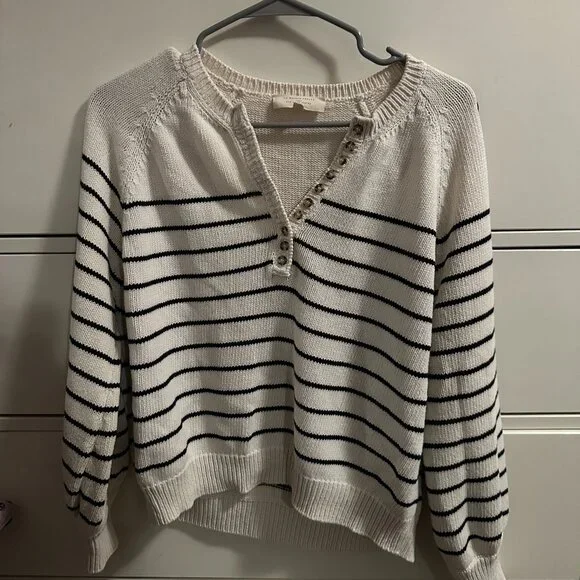 Sezane Léontine jumper Ecru/ Navy size Small - Picture 2 of 3